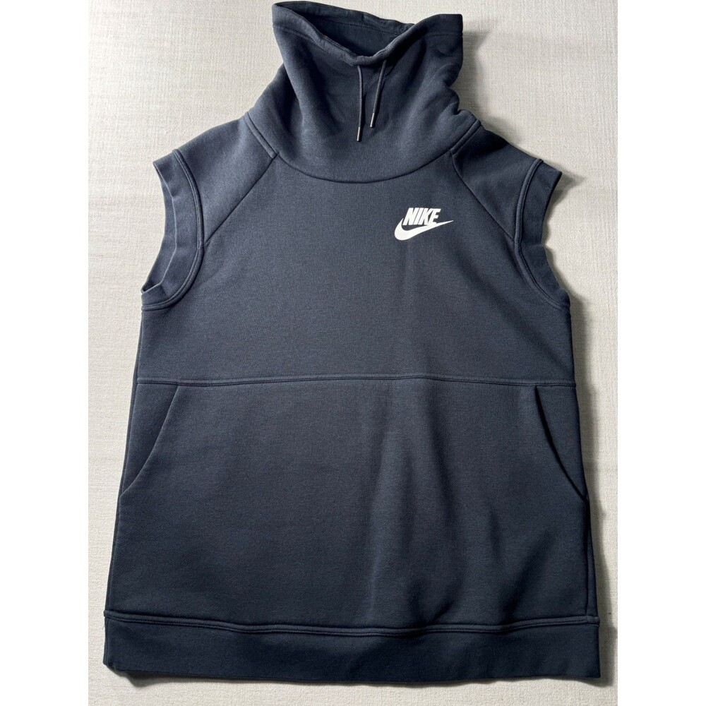 Nike Sportswear Women's Rally Funnel Neck Sleeveless Top Black Medium Athleisure